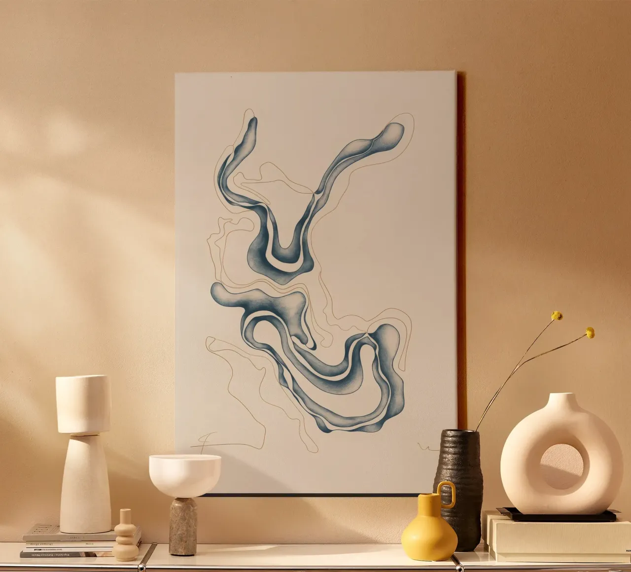 Abstract Fluid Lines canvas by Seren Liodra