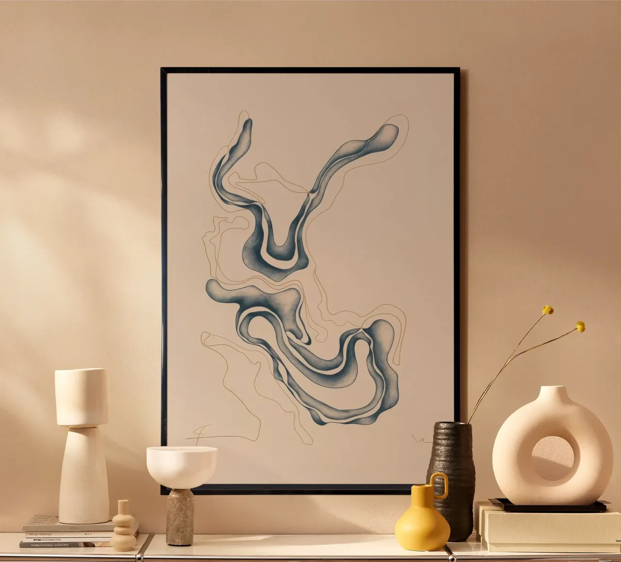 Abstract Fluid Lines hahnemühle by Seren Liodra