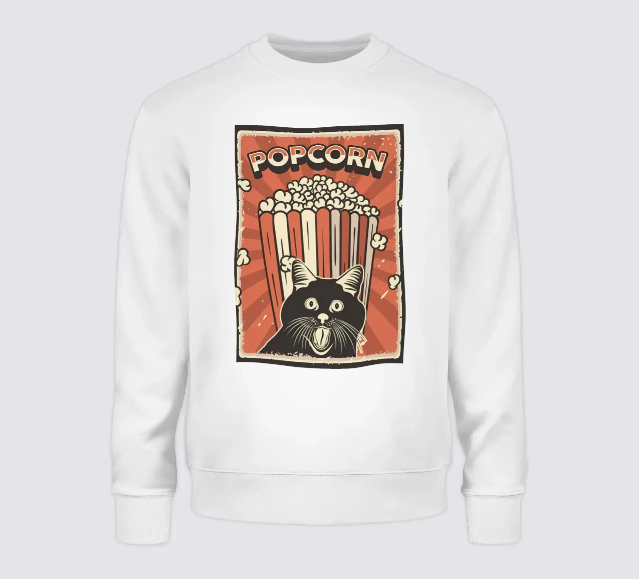 Retro Cat Meme Popcorn felpa da Monique A Hooper