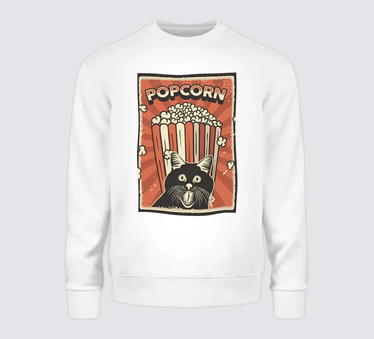 Retro Cat Meme Popcorn felpa da Monique A Hooper