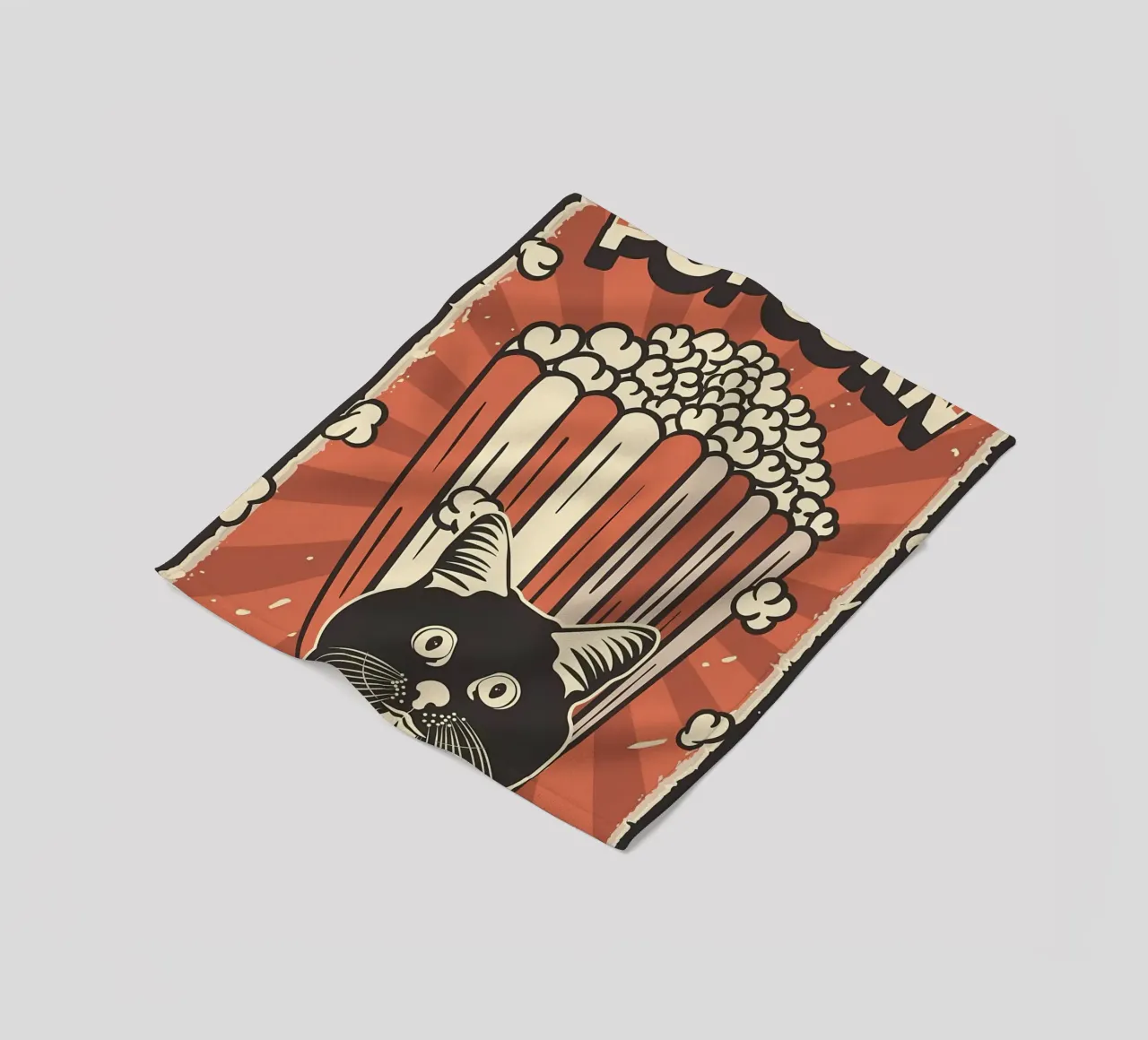 Retro Cat Meme Popcorn coperta in pile da Monique A Hooper