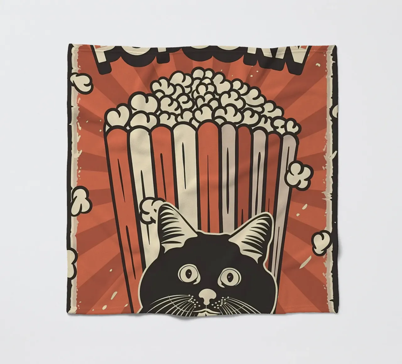 Retro Cat Meme Popcorn coperta in pile da Monique A Hooper