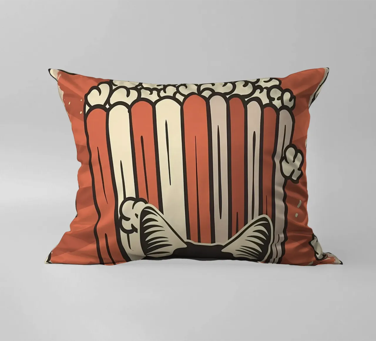 Retro Cat Meme Popcorn cuscino da Monique A Hooper