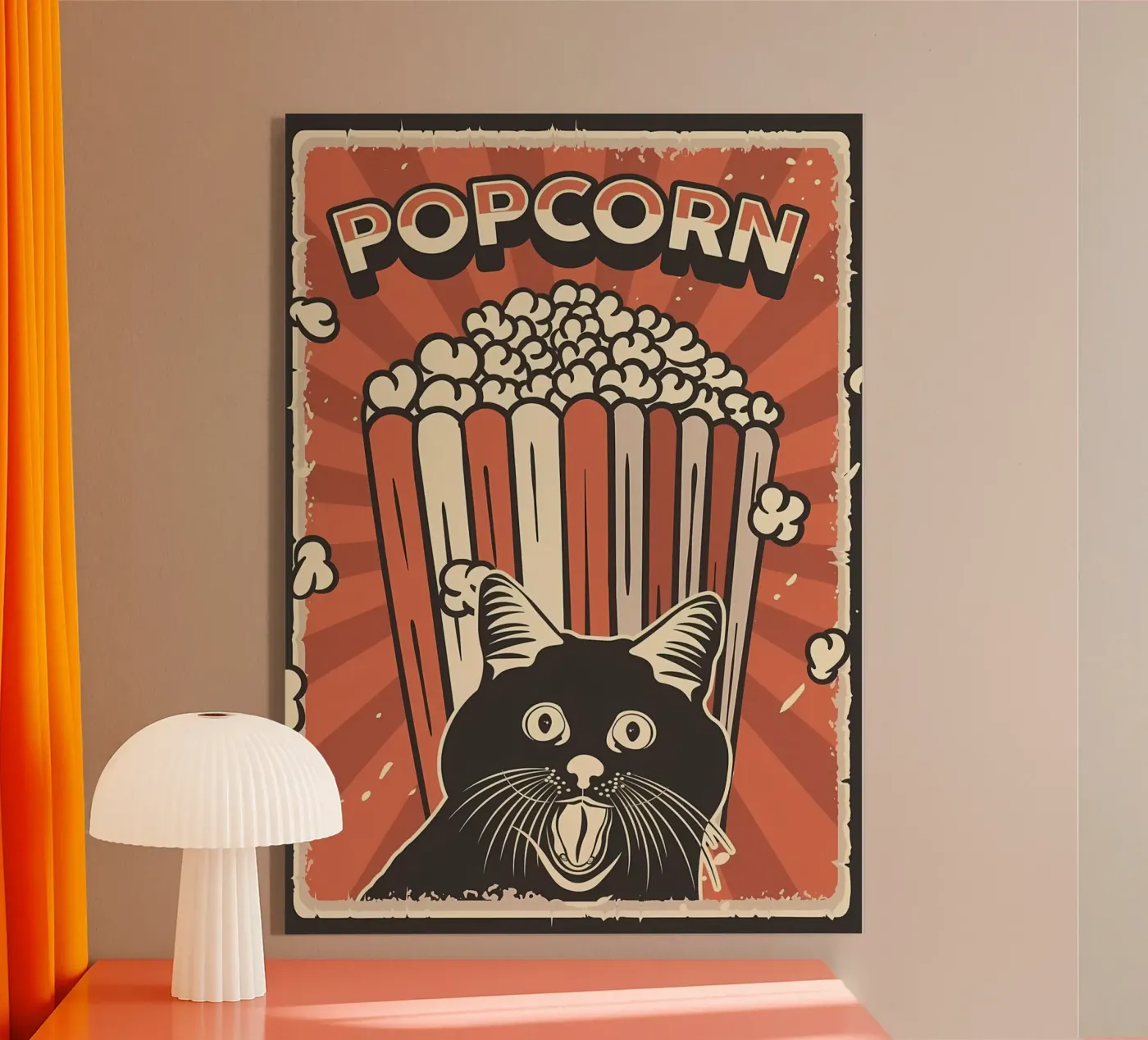 Retro Cat Meme Popcorn plexiglass da Monique A Hooper