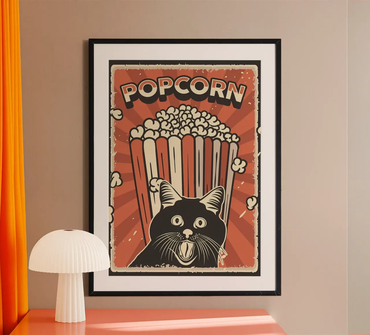 Retro Cat Meme Popcorn poster da Monique A Hooper
