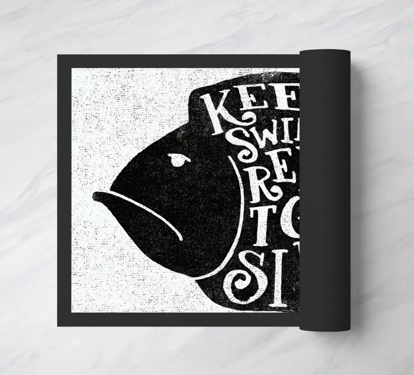keep swimming doormat by Matthew Taylor Wilson