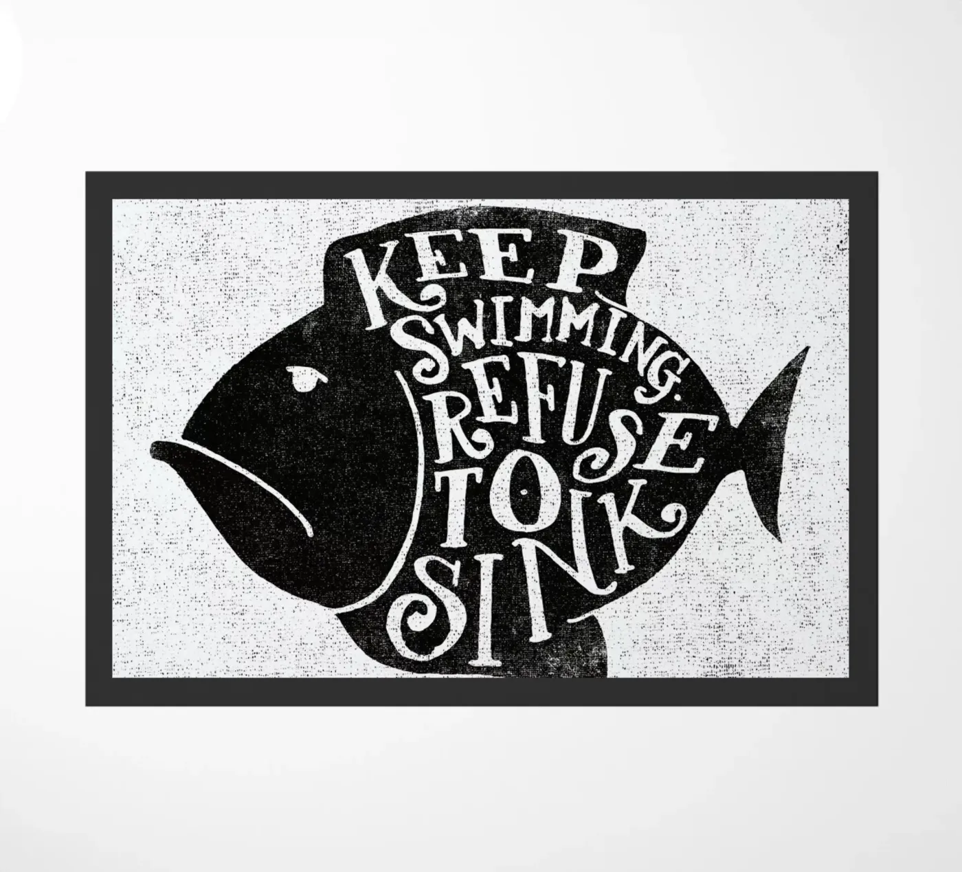 keep swimming doormat by Matthew Taylor Wilson