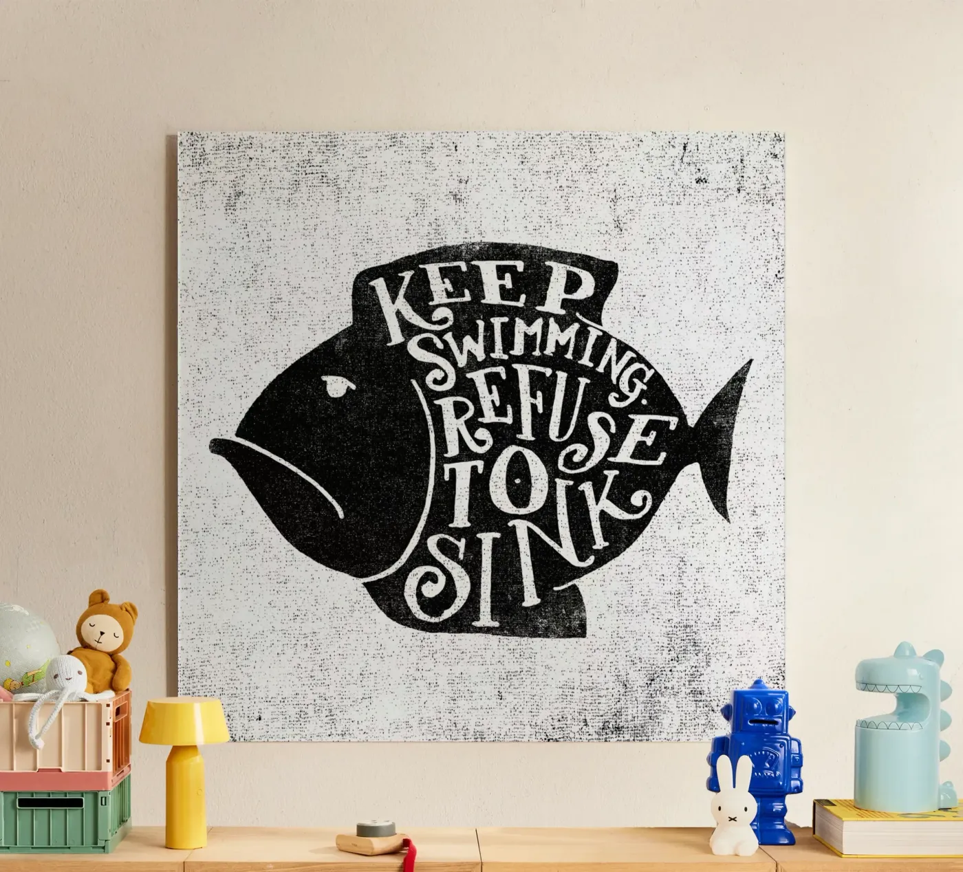 keep swimming acryl van Matthew Taylor Wilson
