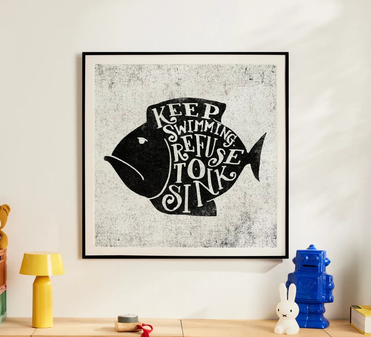 keep swimming poster con telaio in plastica da Matthew Taylor Wilson