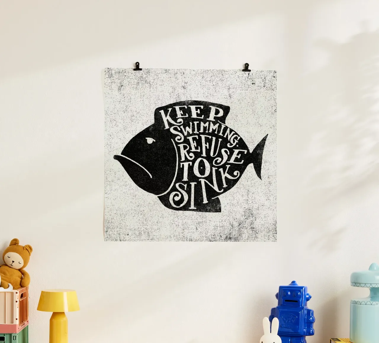keep swimming poster con telaio in plastica da Matthew Taylor Wilson