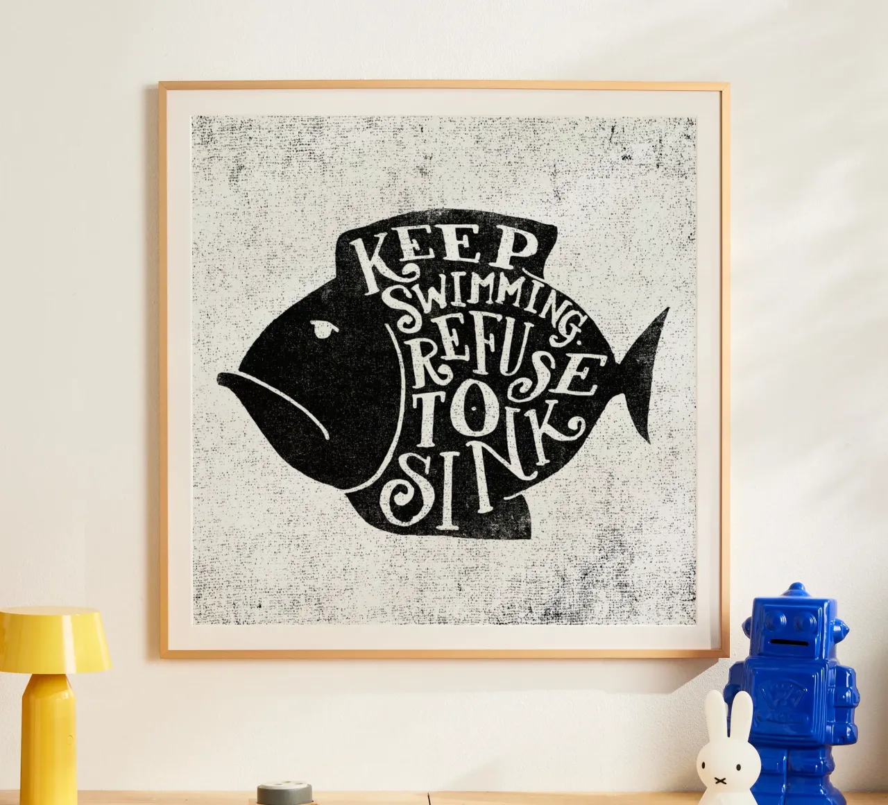keep swimming poster con telaio in plastica da Matthew Taylor Wilson