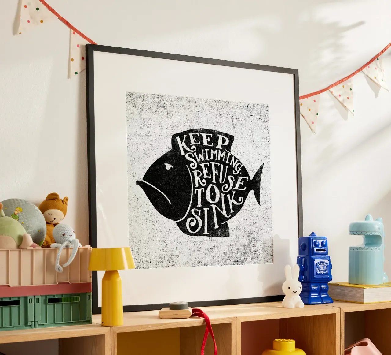 keep swimming poster con telaio in plastica da Matthew Taylor Wilson