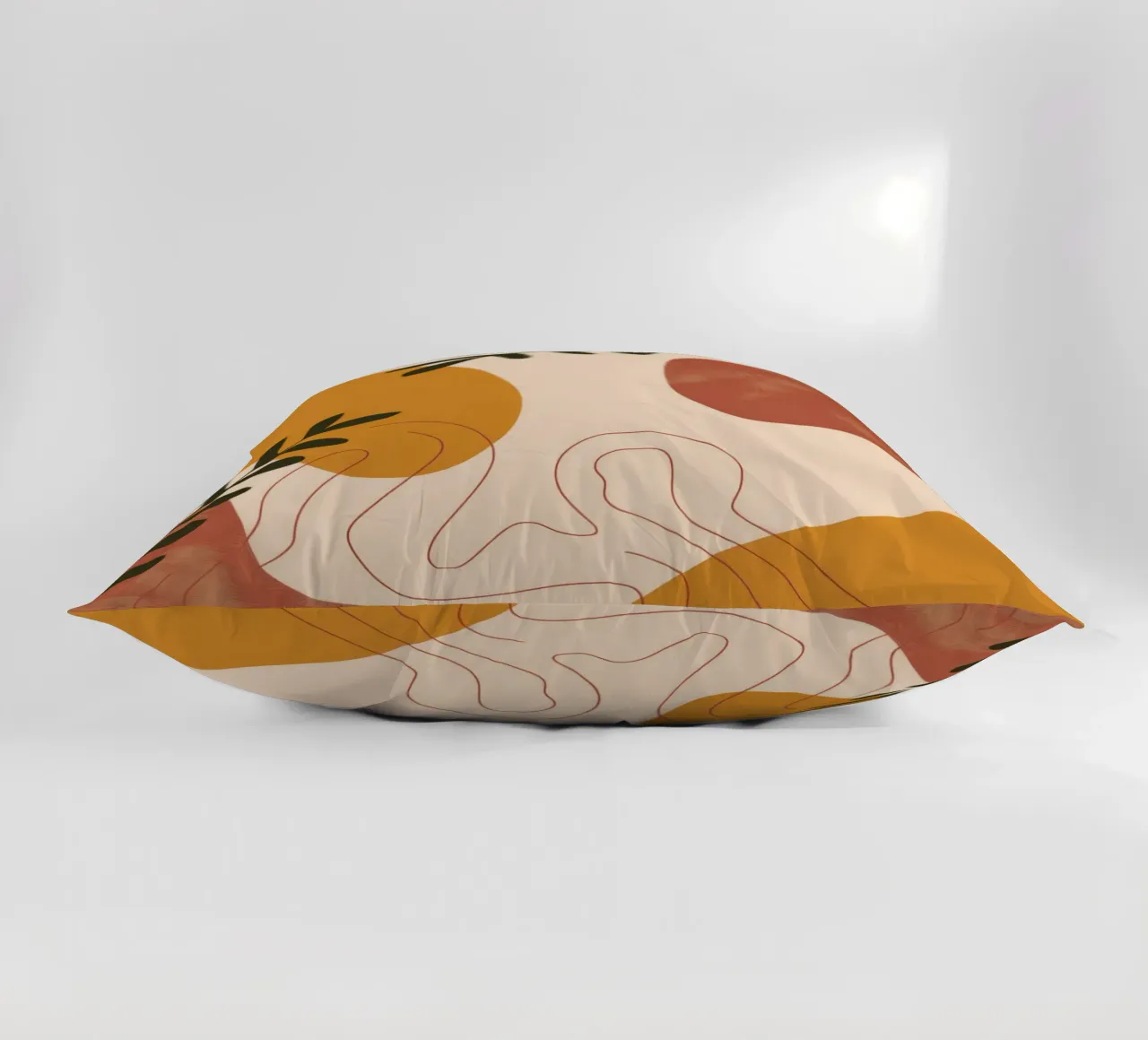 Earthy Abstract Shapes decorative cushion by Seren Liodra