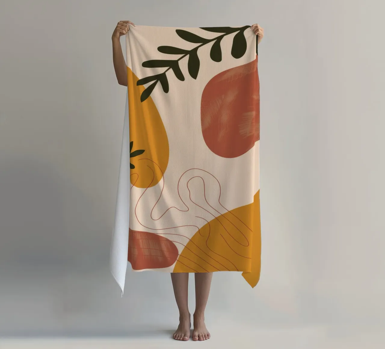 Earthy Abstract Shapes beach towel by Seren Liodra