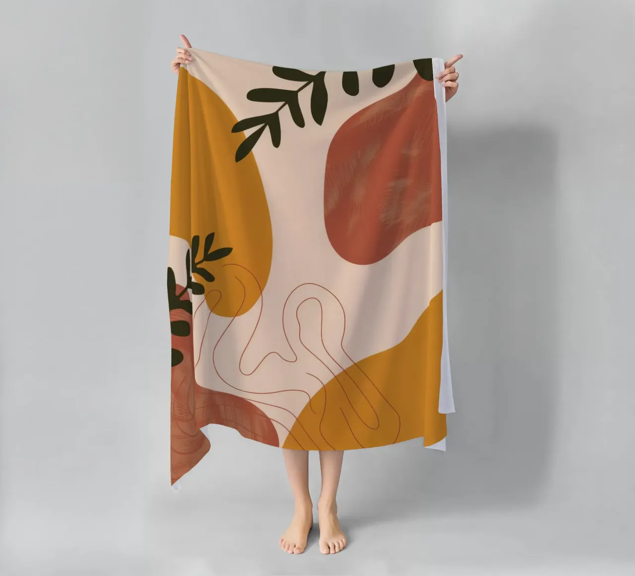 Earthy Abstract Shapes beach towel by Seren Liodra