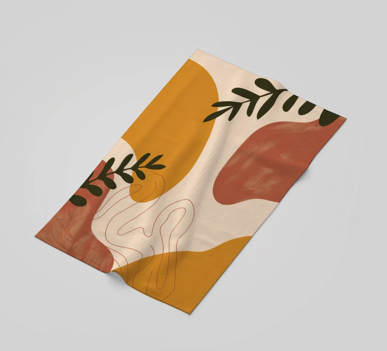 Earthy Abstract Shapes beach towel by Seren Liodra
