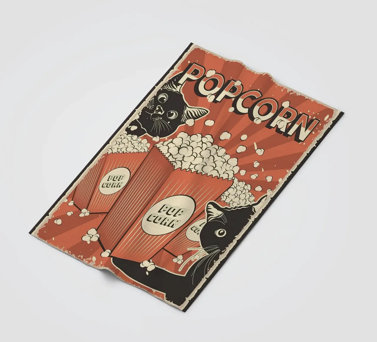 Popcorn per gatti retrò coperta in pile da Monique A Hooper