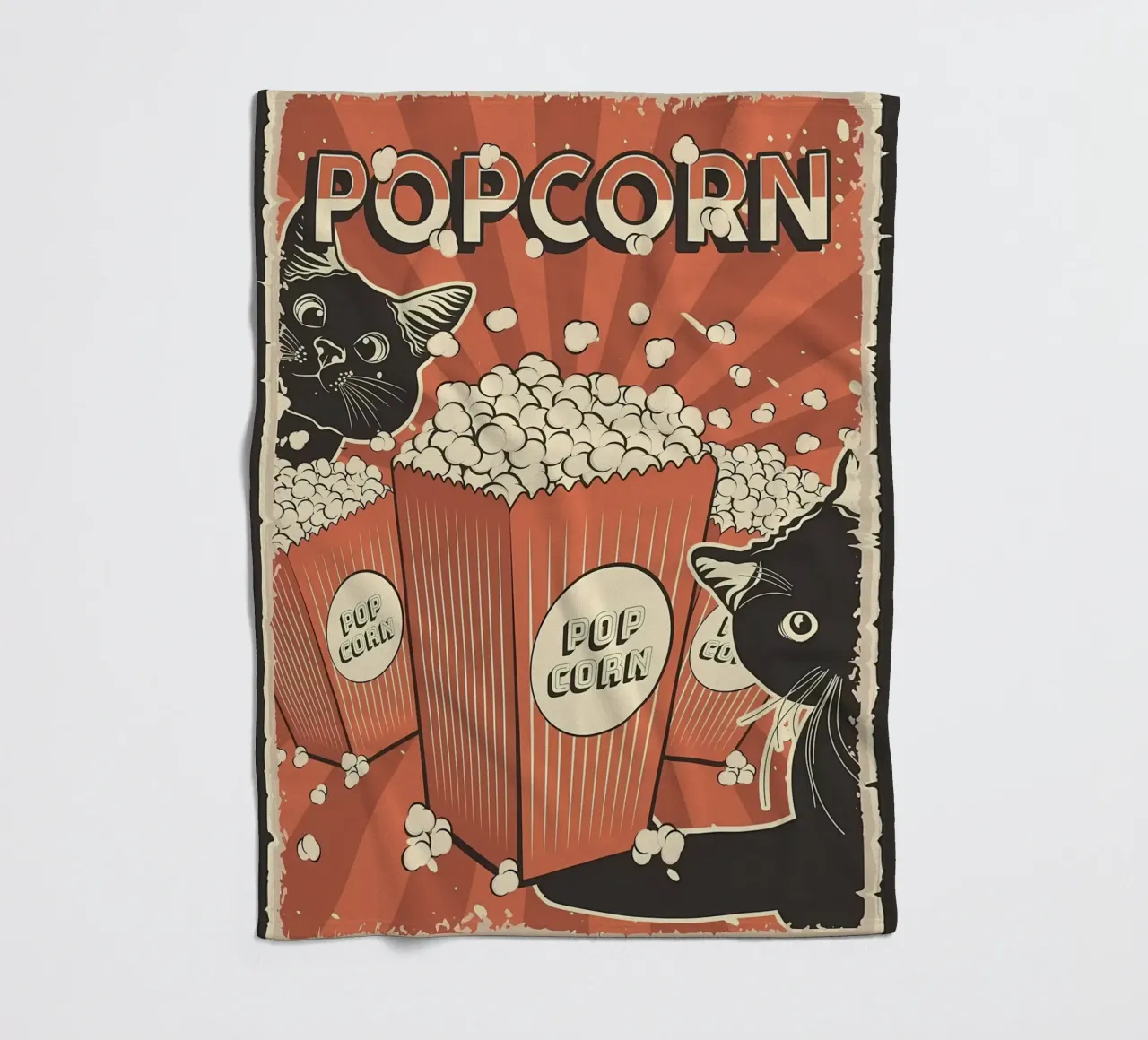 Popcorn per gatti retrò coperta in pile da Monique A Hooper
