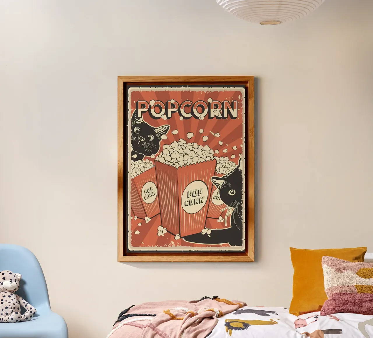 Popcorn per gatti retrò alluminio dibond da Monique A Hooper