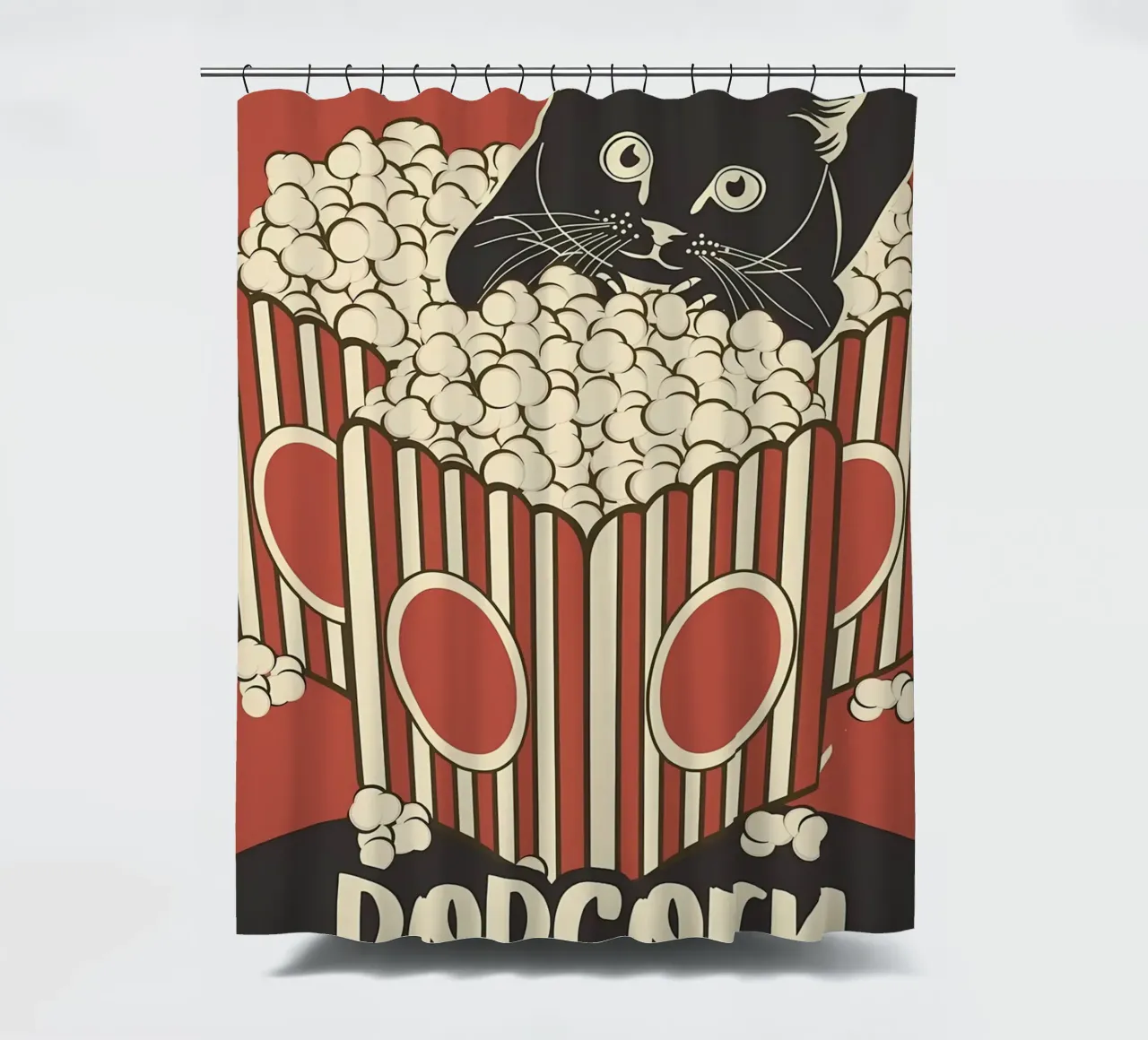 Retro popcornliefhebber douchegordijn van Monique A Hooper