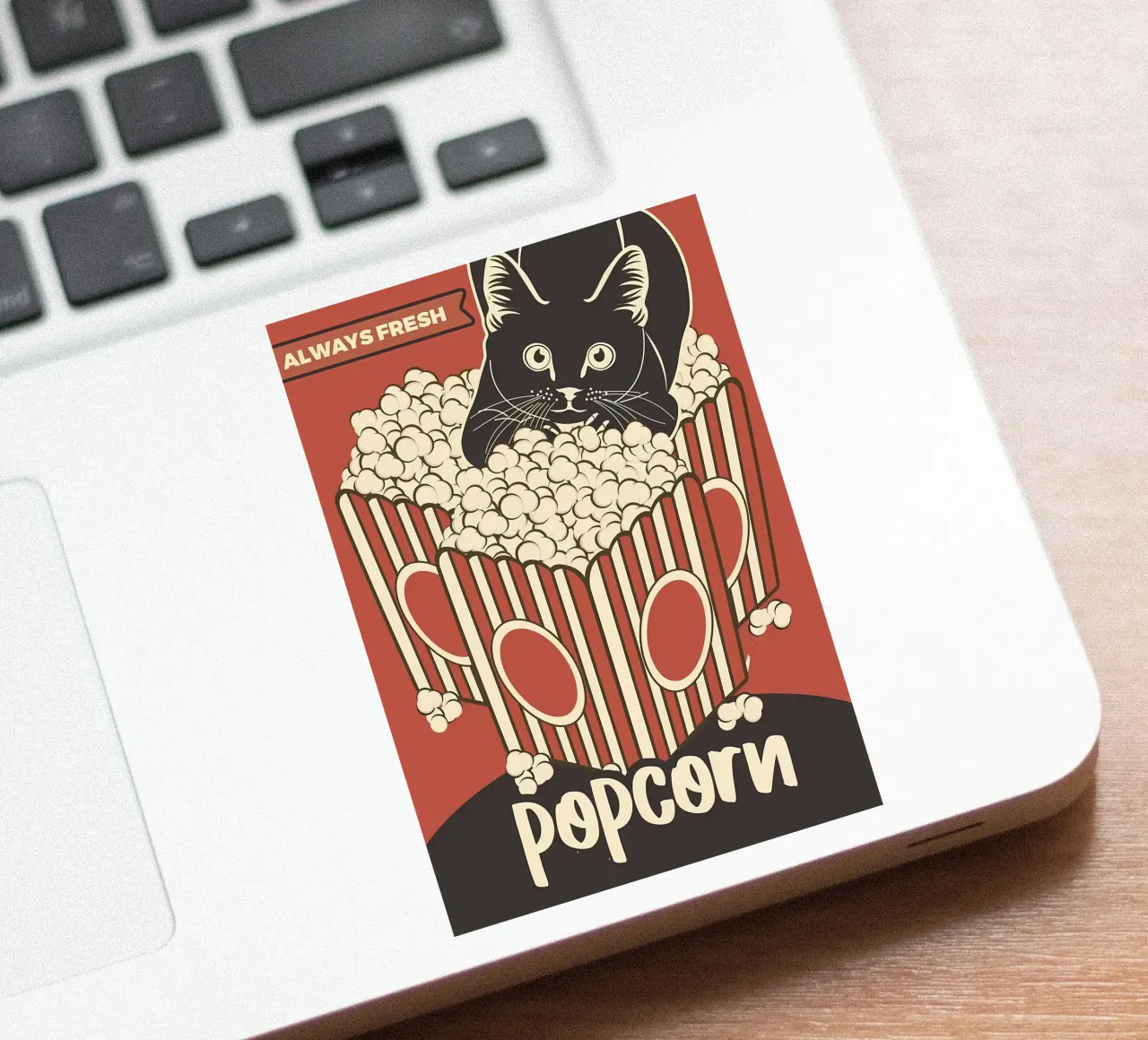 Retro Cat Popcorn Lover sticker by Monique A Hooper