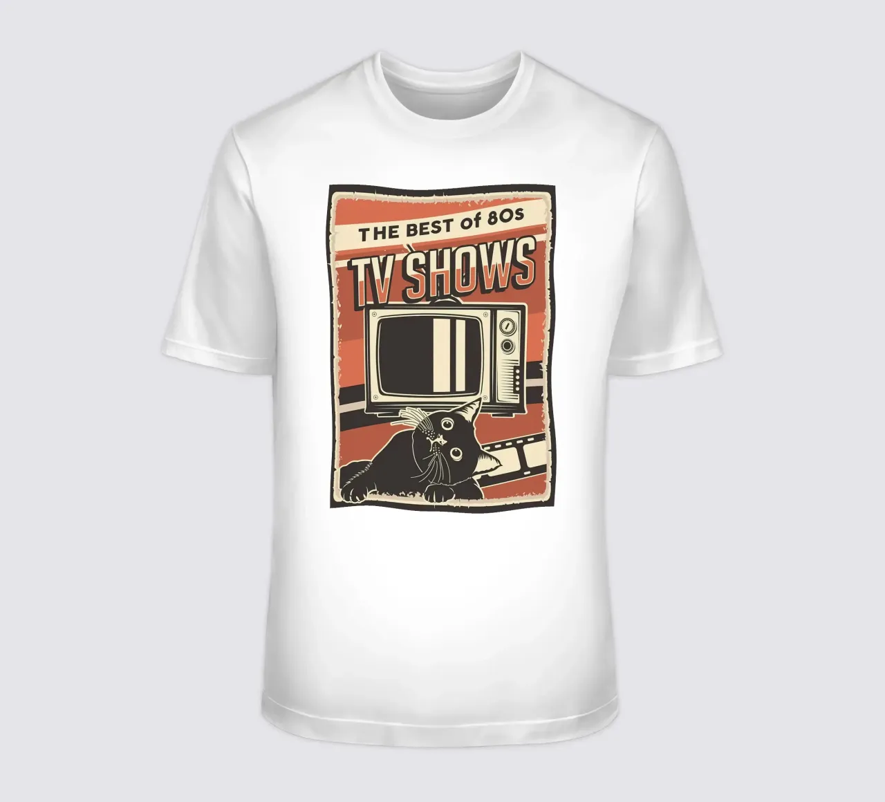 Retro tv-programma's en katten t-shirt van Monique A Hooper