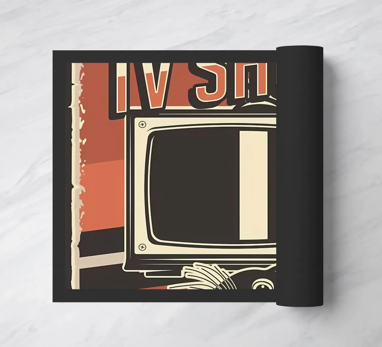 Retro tv-programma's en katten deurmat van Monique A Hooper