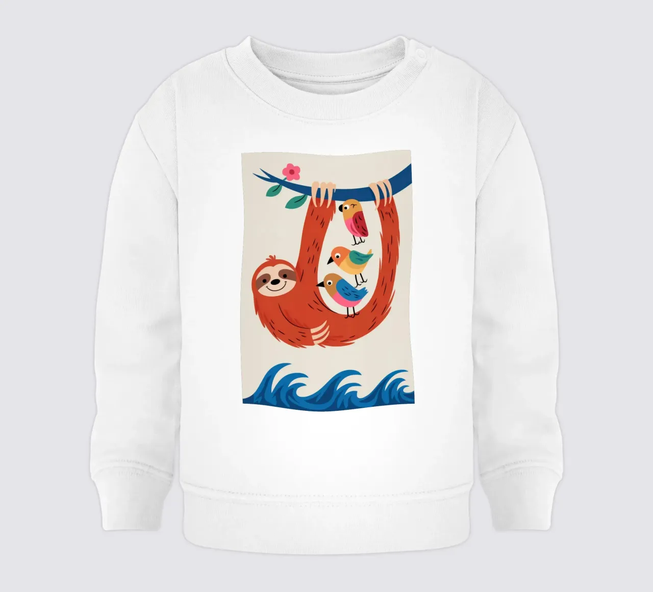 Pereza con pájaros sudadera de bebé de Seren Liodra