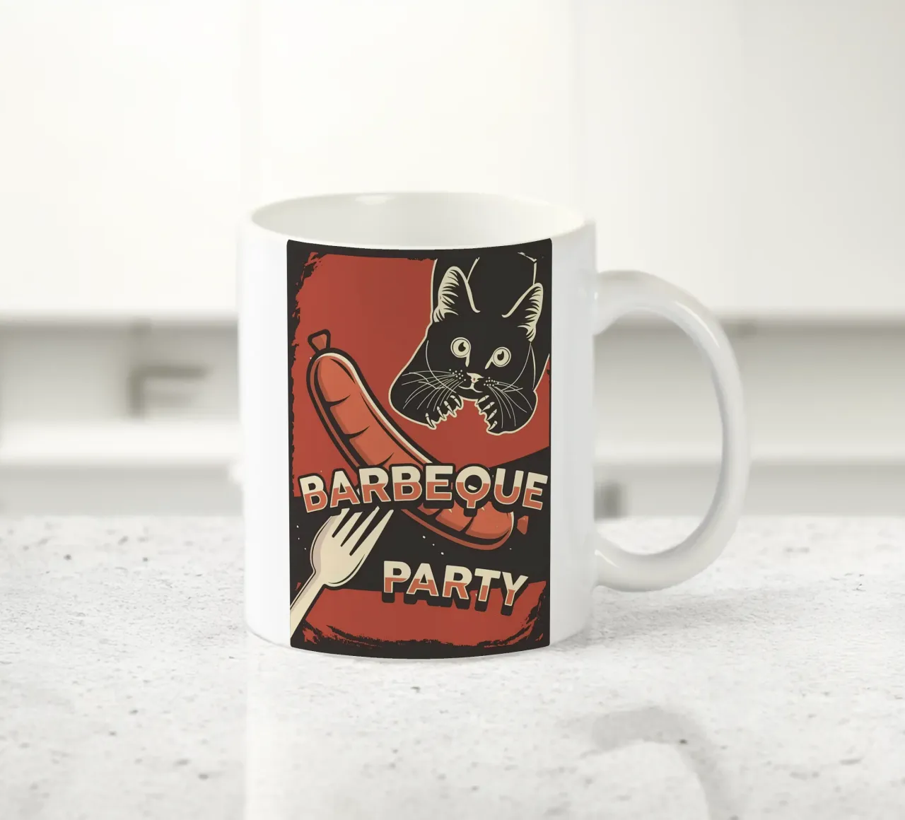 Gatto da barbeque tazza in ceramica da Monique A Hooper