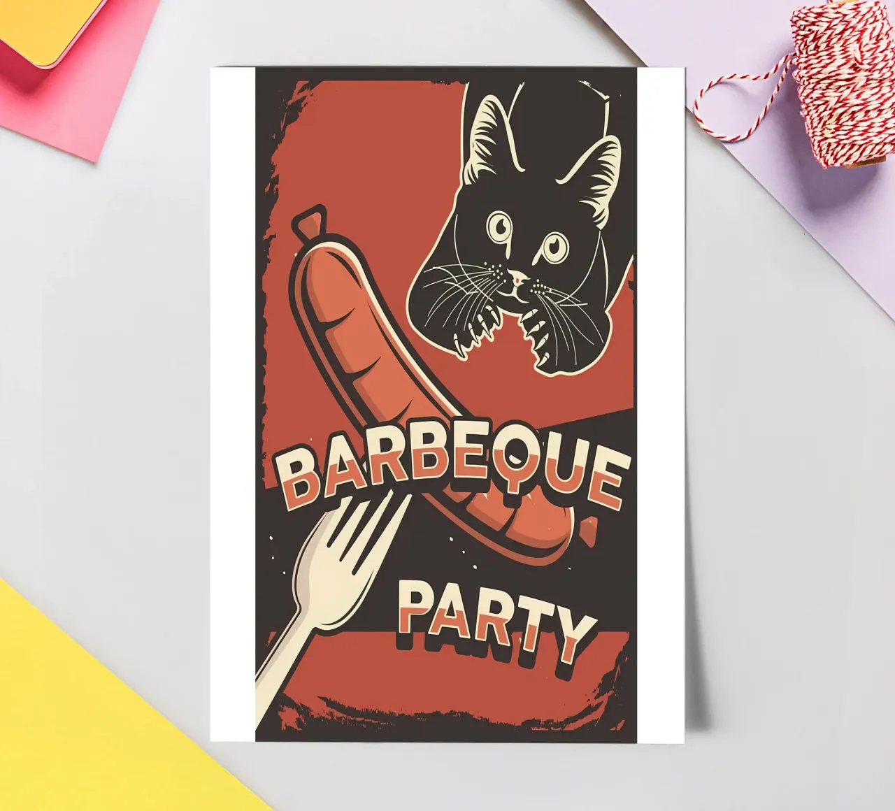 Grillparty Katze Stickerbogen von Monique A Hooper