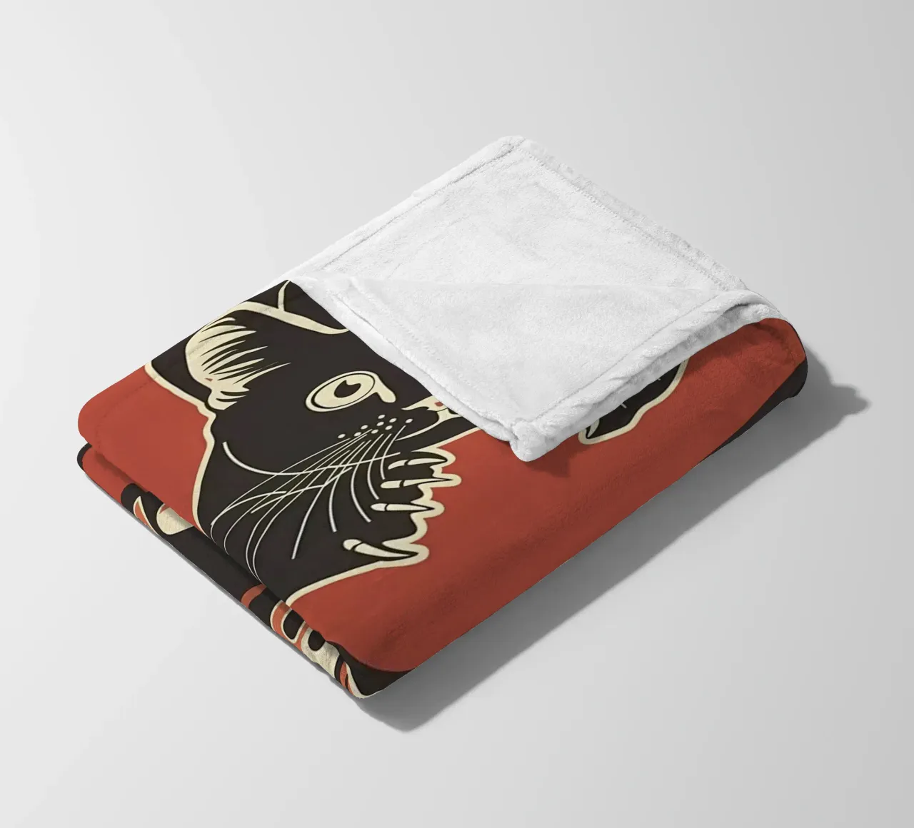 Barbeque party cat fleece blanket by Monique A Hooper