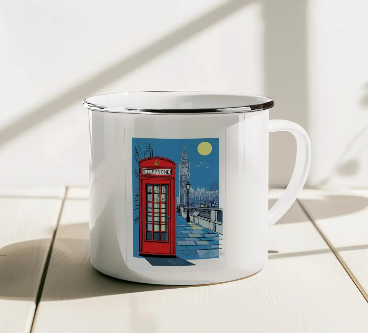 Telephone Box tazza in smalto da Rocket68