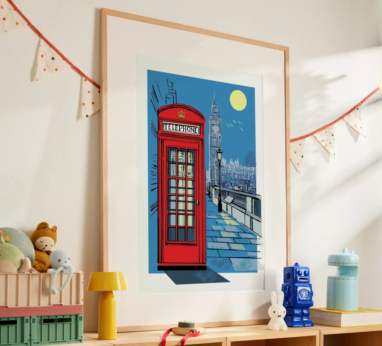 Telephone Box poster con telaio in plastica da Rocket68