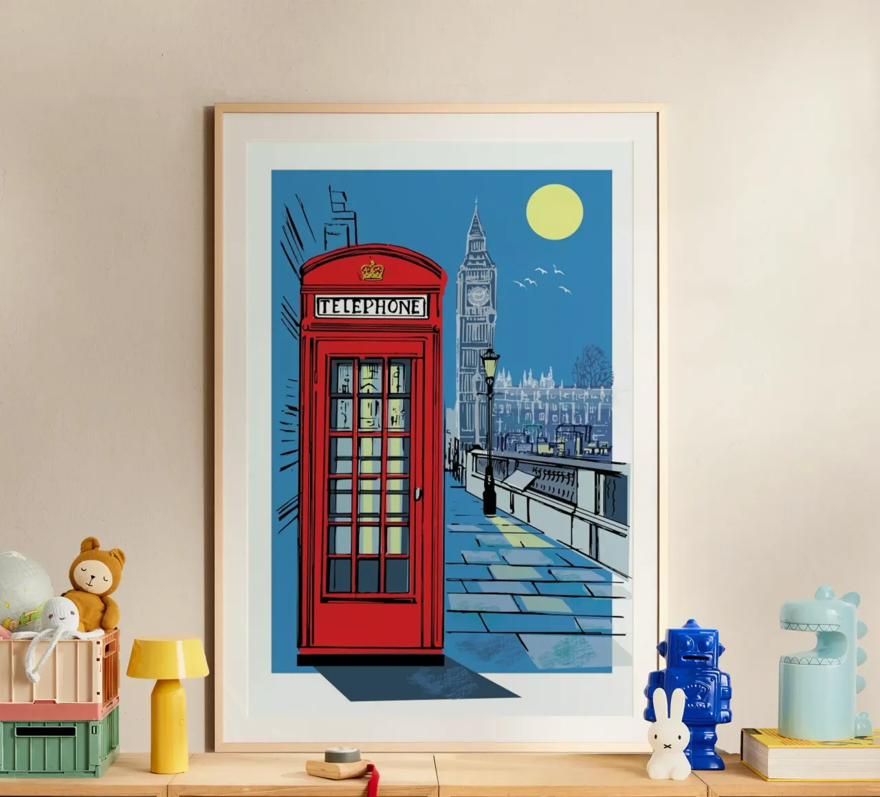 Telephone Box poster con telaio in plastica da Rocket68