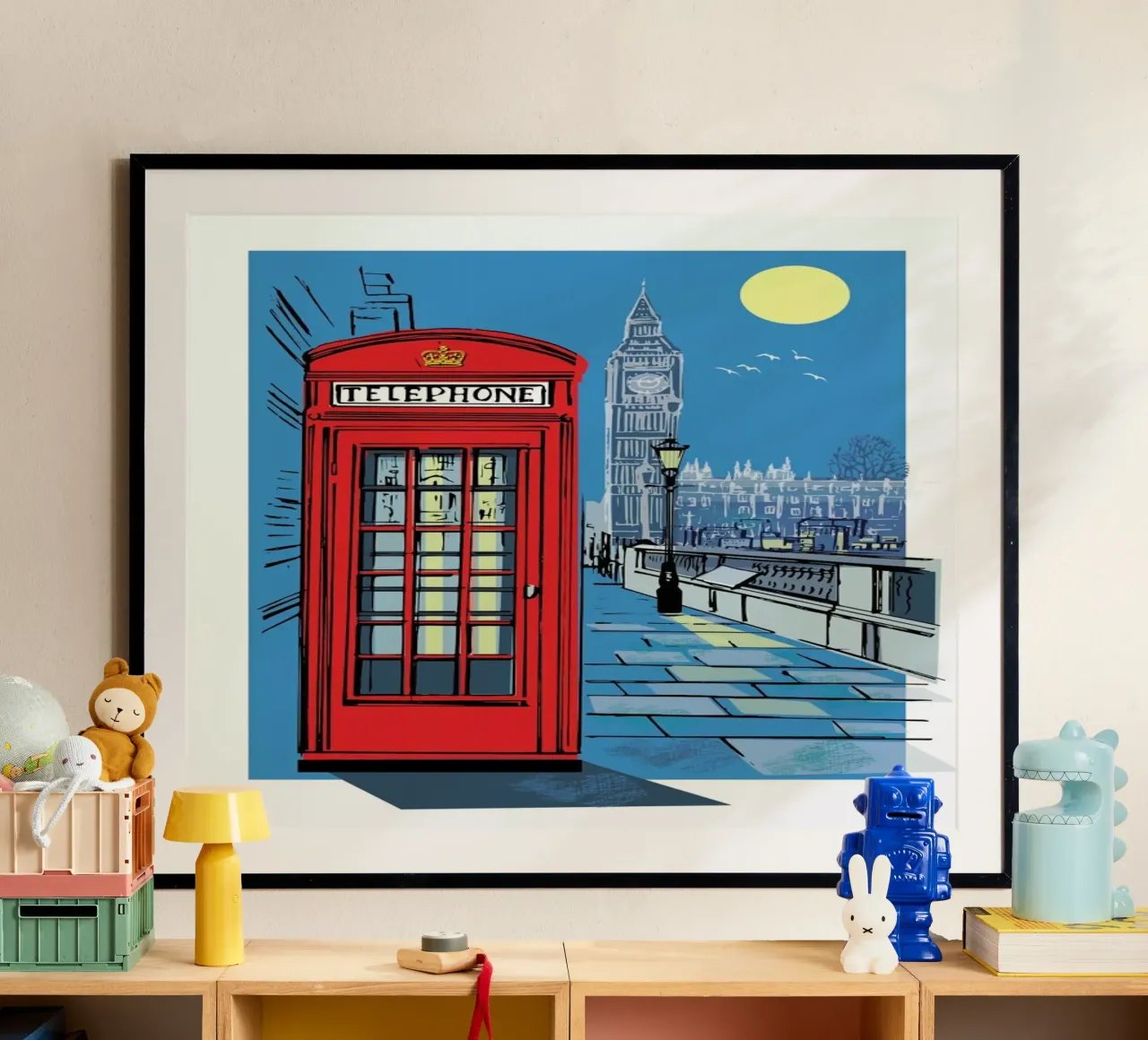 Telephone Box poster con telaio in plastica da Rocket68