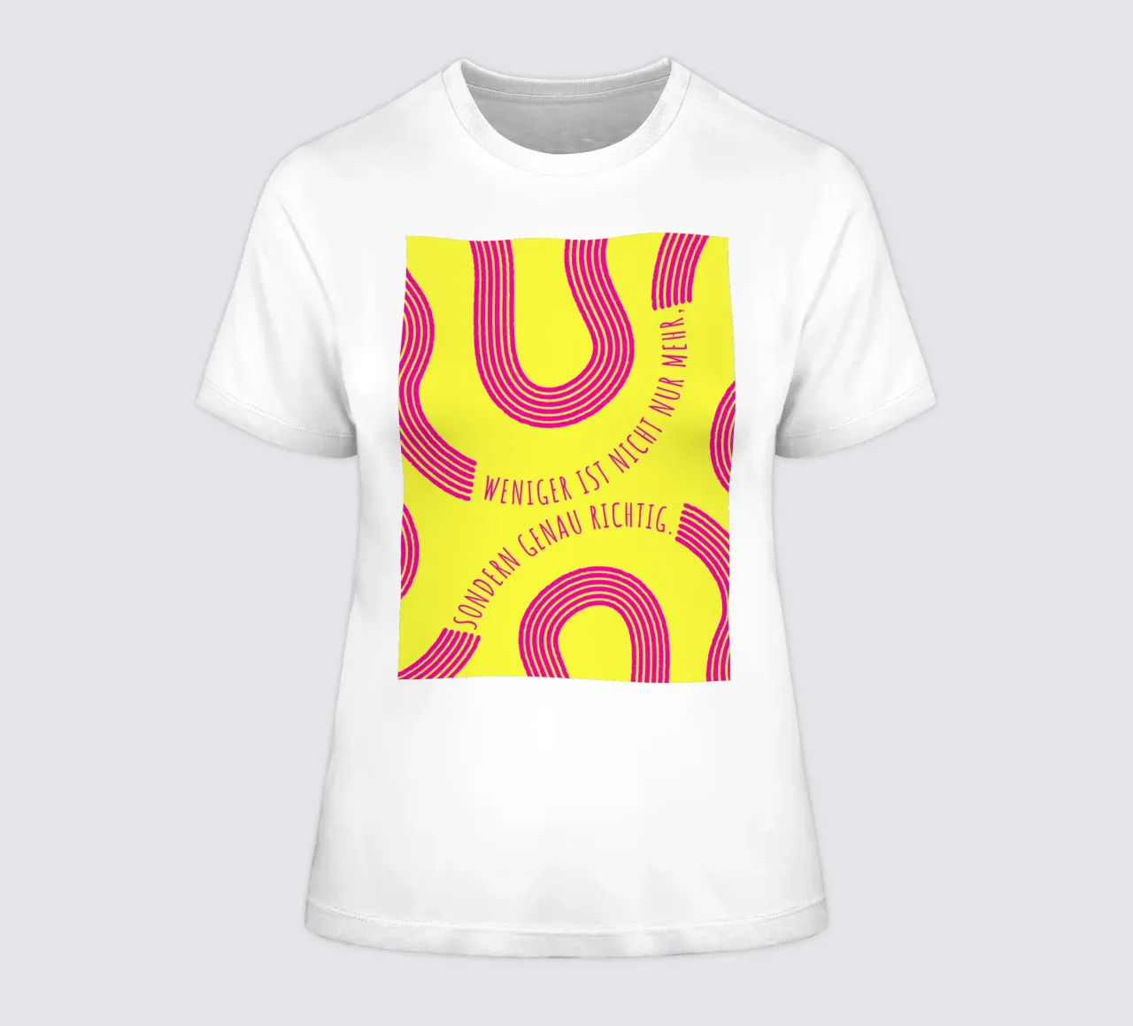 LESS IS NOT ONLY MORE, BUT JUST RIGHT women's fitted t-shirt by DigiWunderwerk