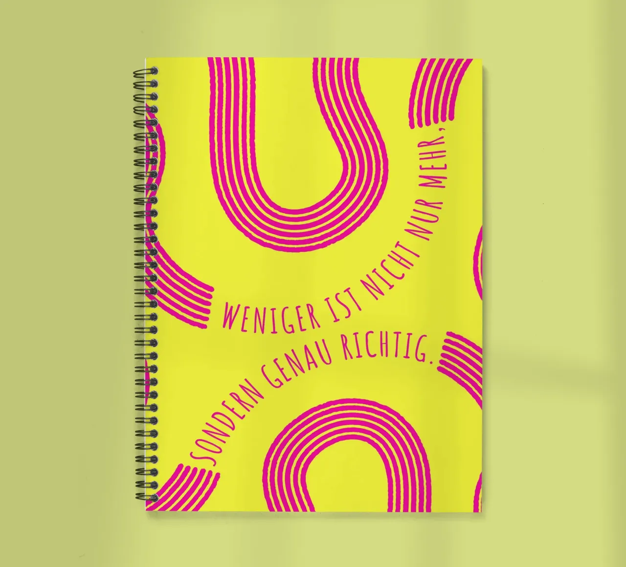 LESS IS NOT ONLY MORE, BUT JUST RIGHT spiral notebook by DigiWunderwerk