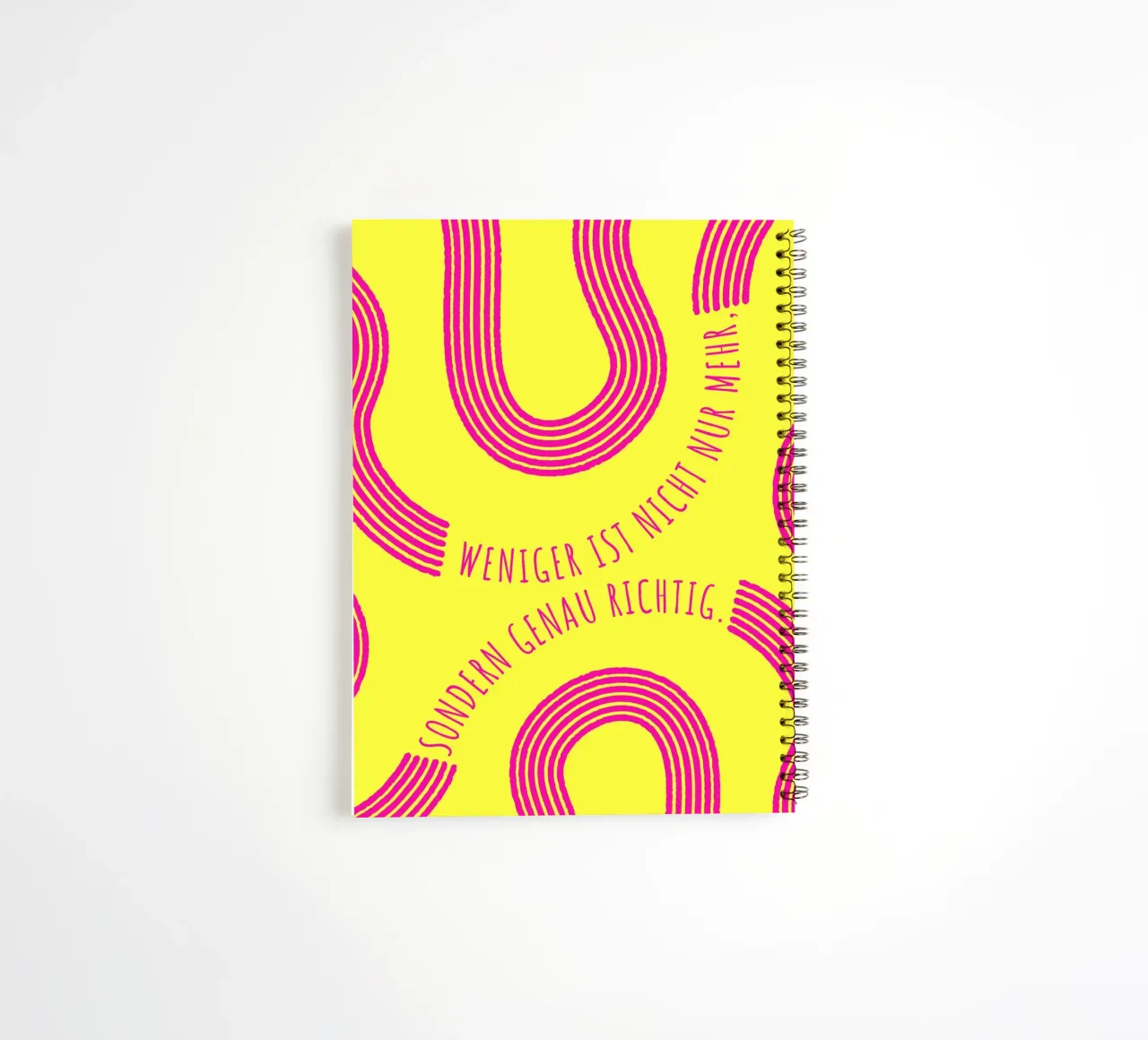 LESS IS NOT ONLY MORE, BUT JUST RIGHT spiral notebook by DigiWunderwerk