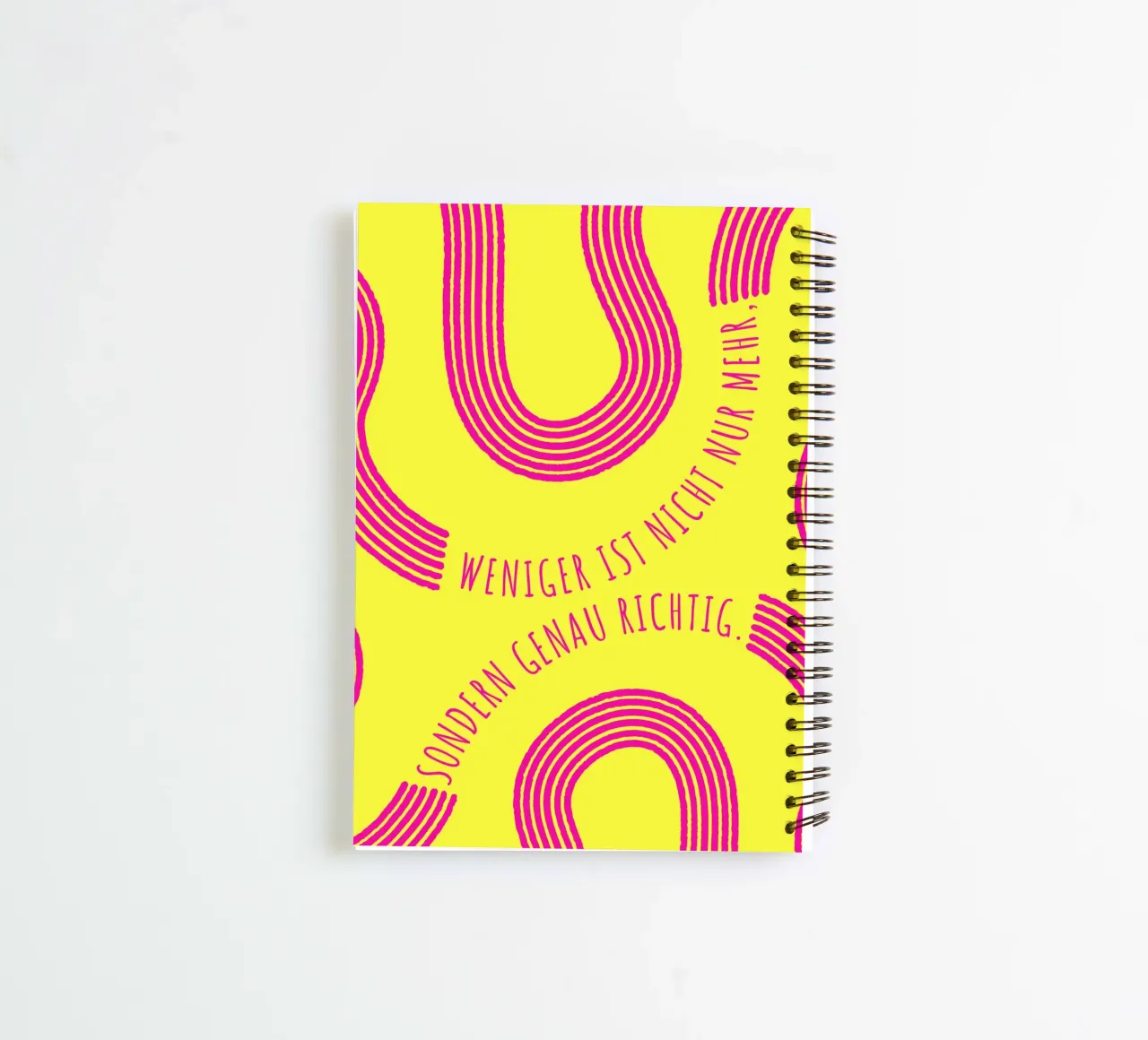 LESS IS NOT ONLY MORE, BUT JUST RIGHT spiral notebook by DigiWunderwerk