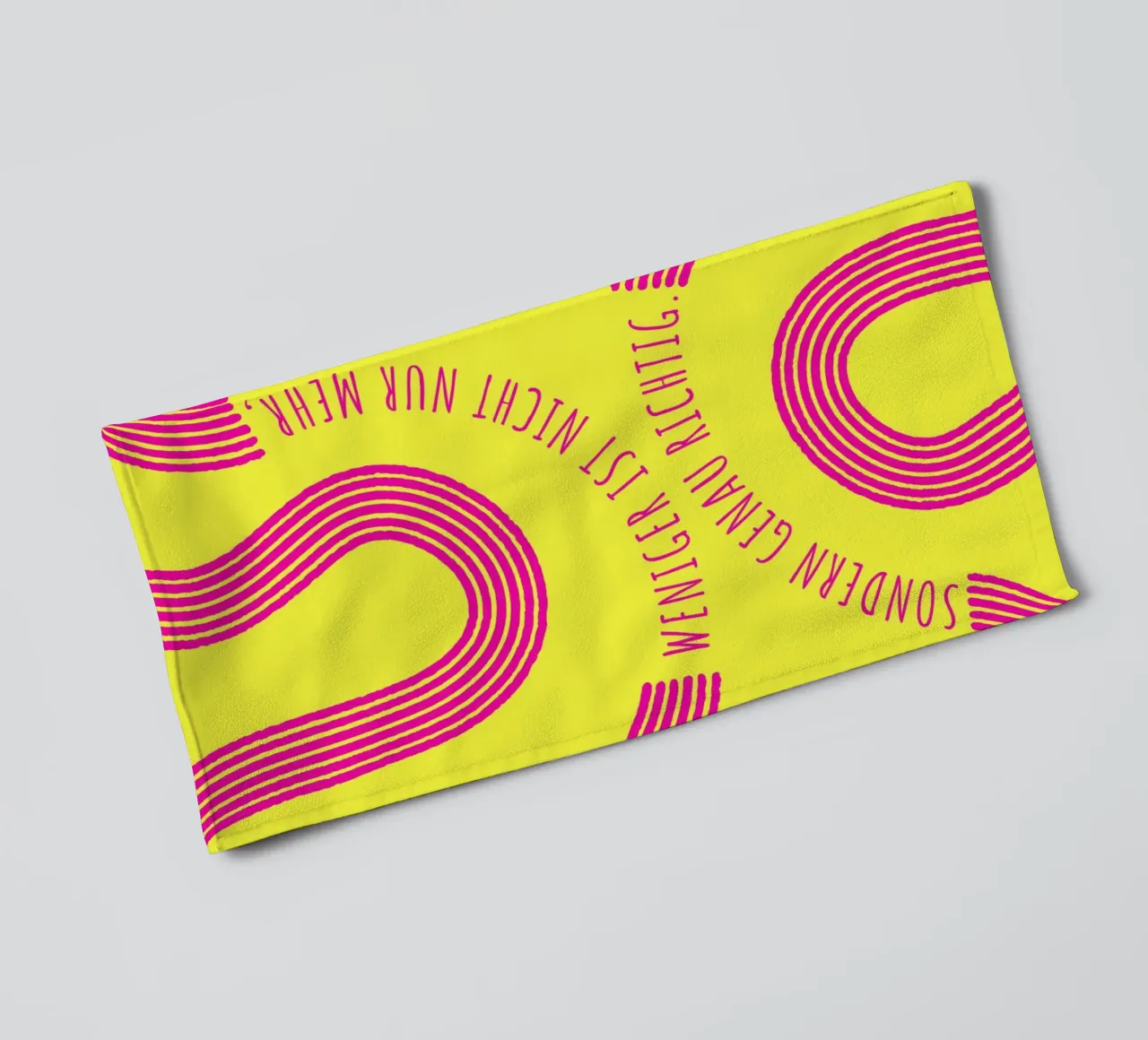 LESS IS NOT ONLY MORE, BUT JUST RIGHT towel by DigiWunderwerk