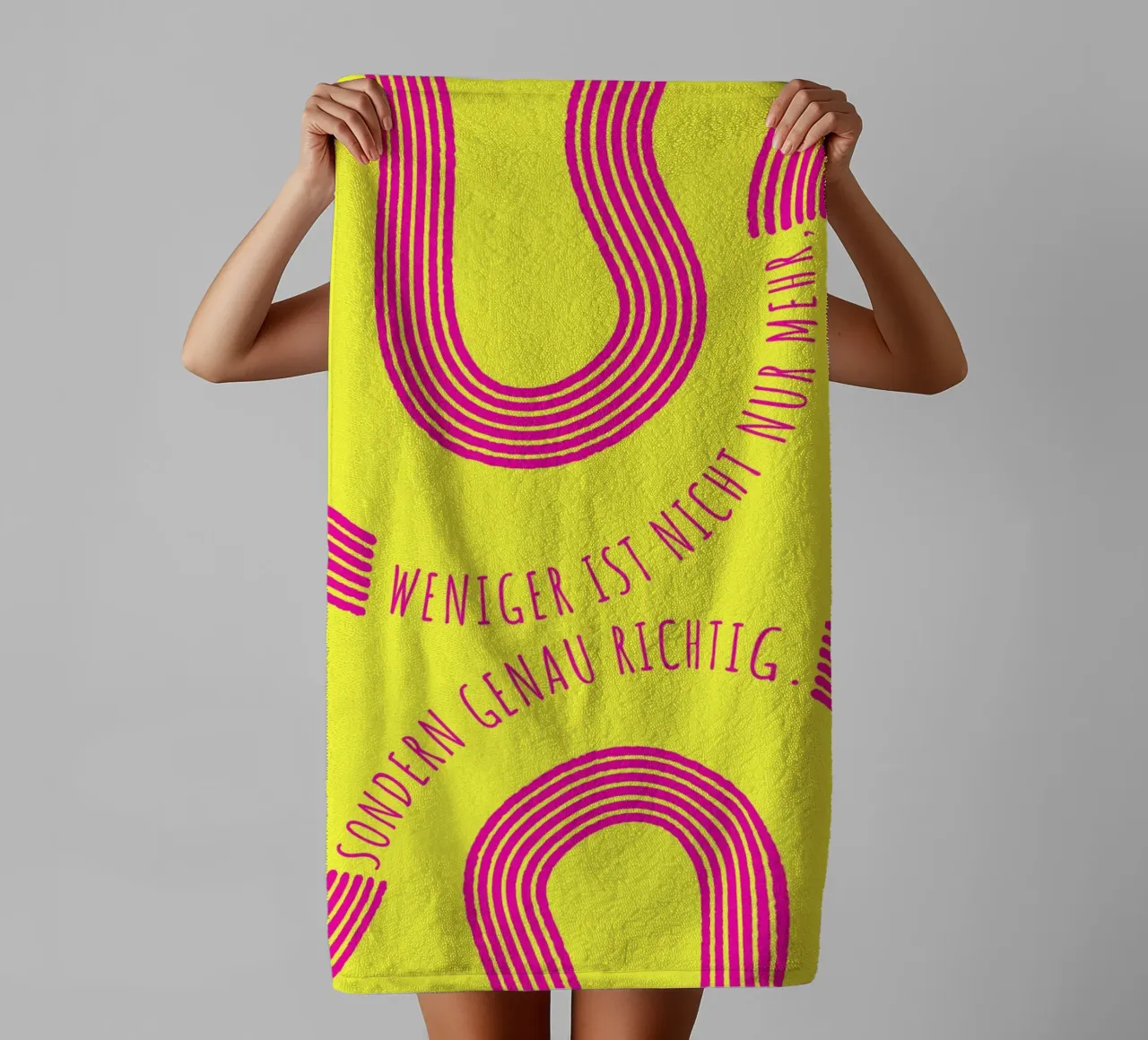 LESS IS NOT ONLY MORE, BUT JUST RIGHT towel by DigiWunderwerk
