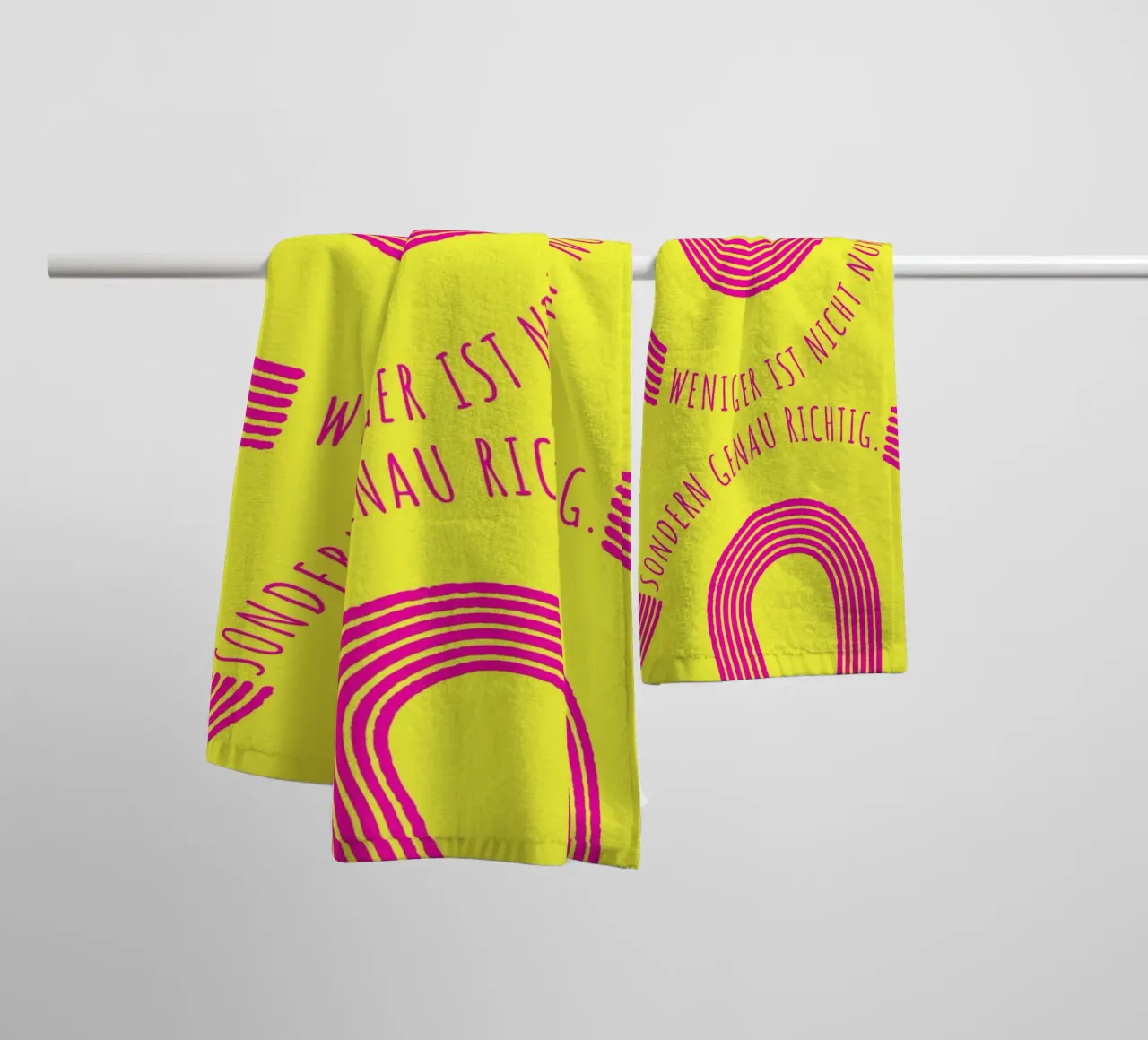 LESS IS NOT ONLY MORE, BUT JUST RIGHT towel by DigiWunderwerk