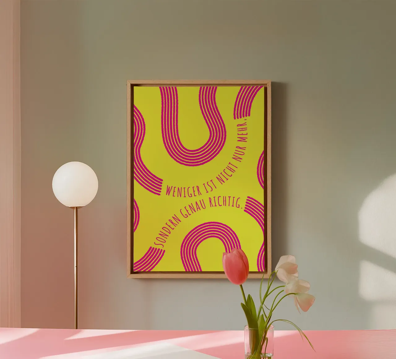 LESS IS NOT ONLY MORE, BUT JUST RIGHT canvas by DigiWunderwerk