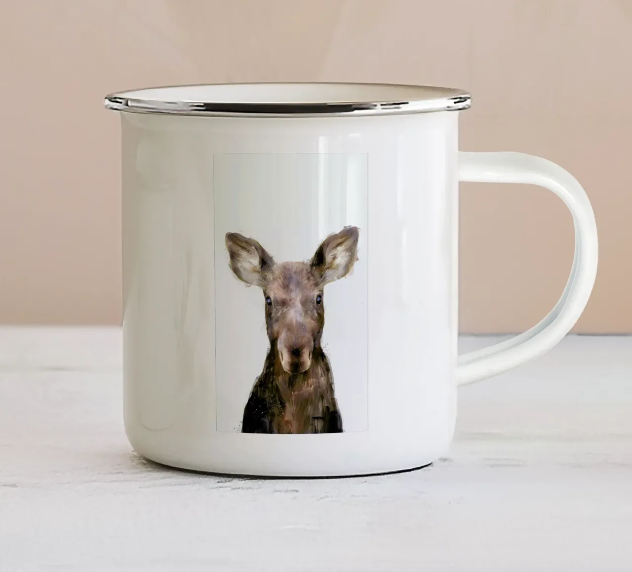 Little Moose tazza in smalto da Amy Hamilton