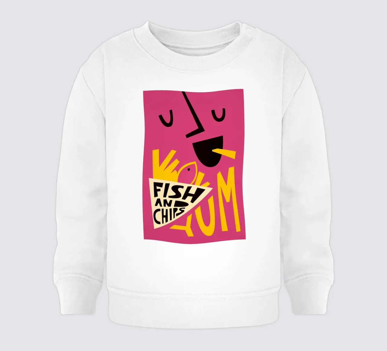 Gnam Fish and Chips felpa neonato da Fox & Velvet
