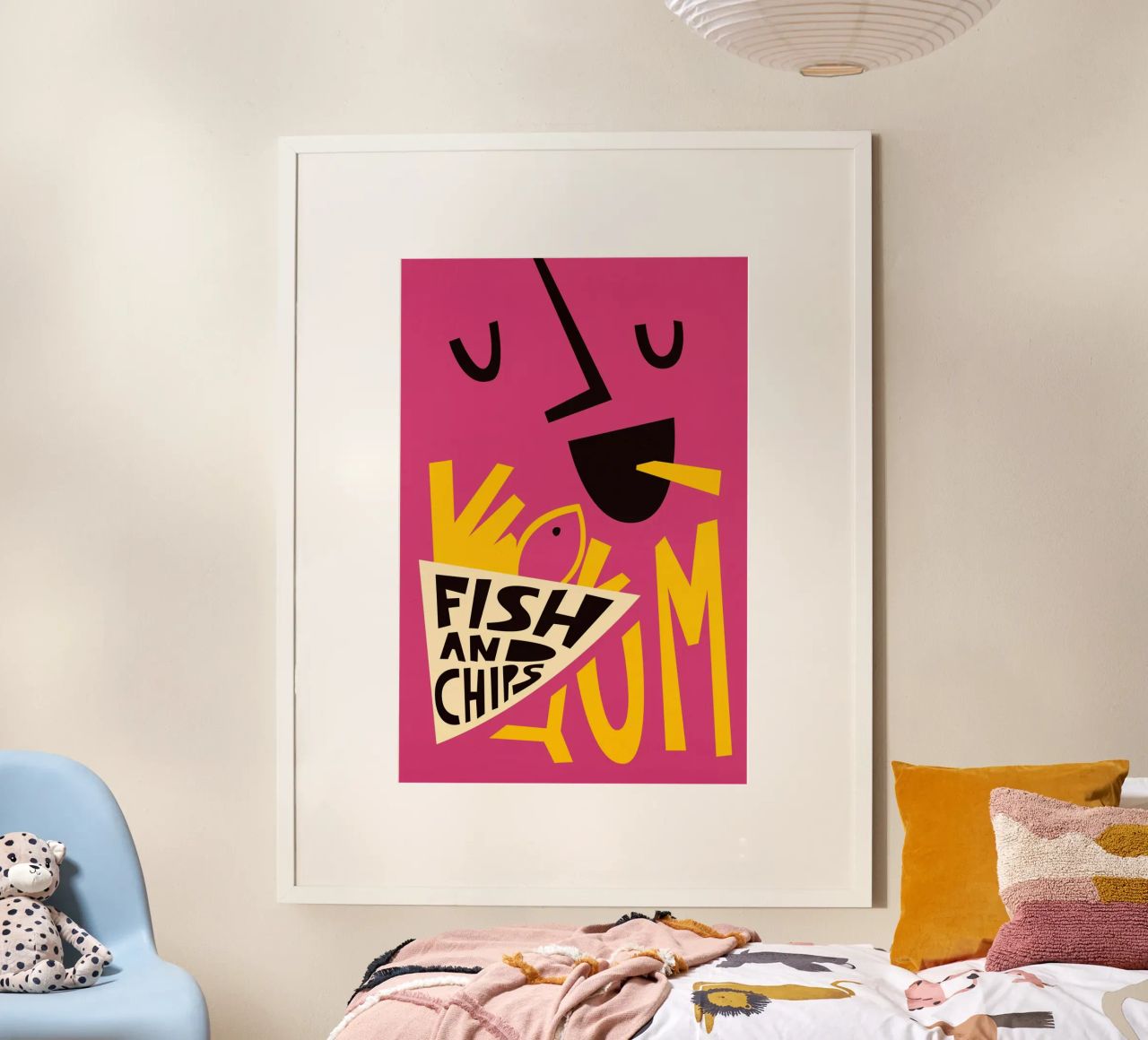 Gnam Fish and Chips poster da Fox & Velvet