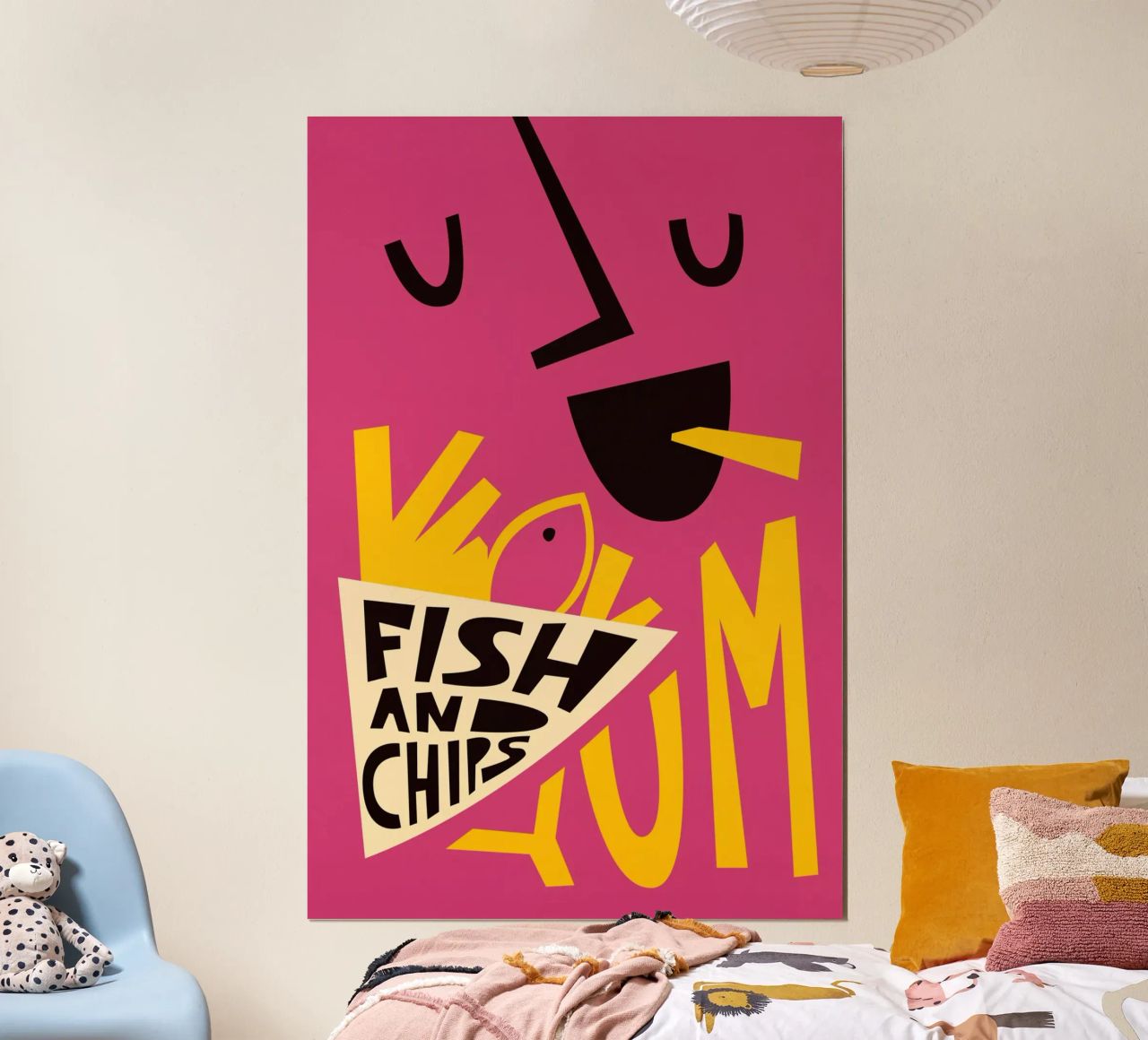 Gnam Fish and Chips poster da Fox & Velvet