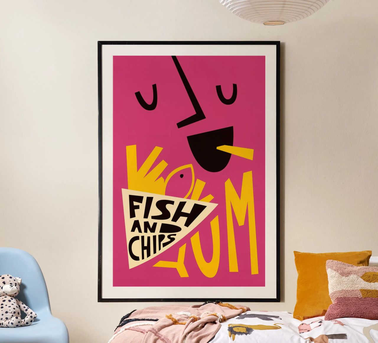 Gnam Fish and Chips poster da Fox & Velvet