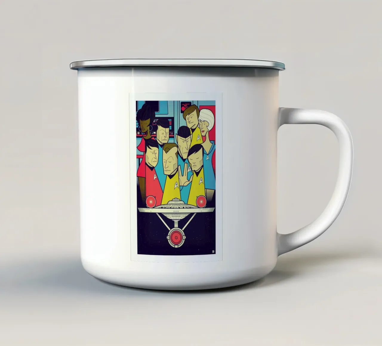 Enterprise tazza in smalto da Ale Giorgini