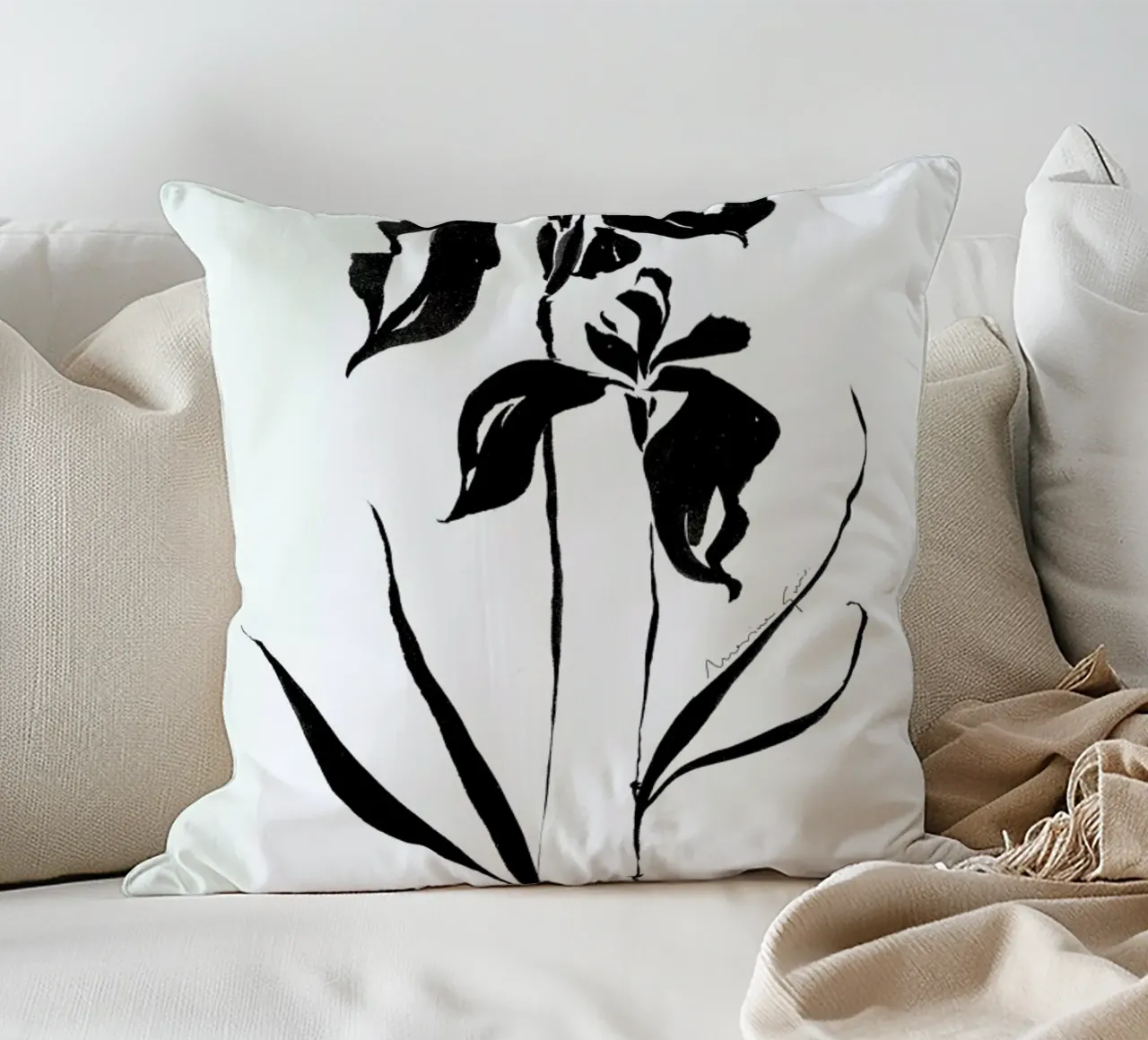 Orchid 4 decorative cushion by Marina Guiu
